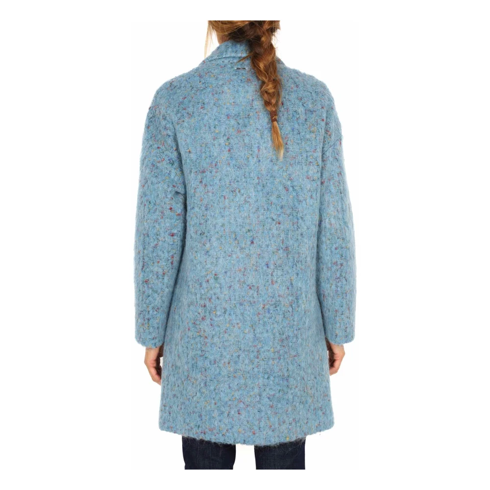 Liu Jo Oversized Blauwe Wollen Jas Blue Dames