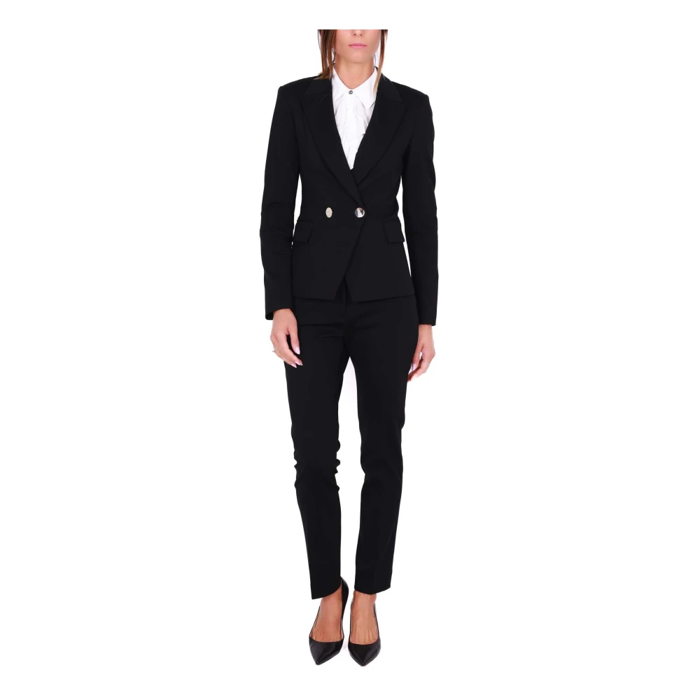 Liu Jo Zwarte double-breasted blazer Milano stijl Black Dames