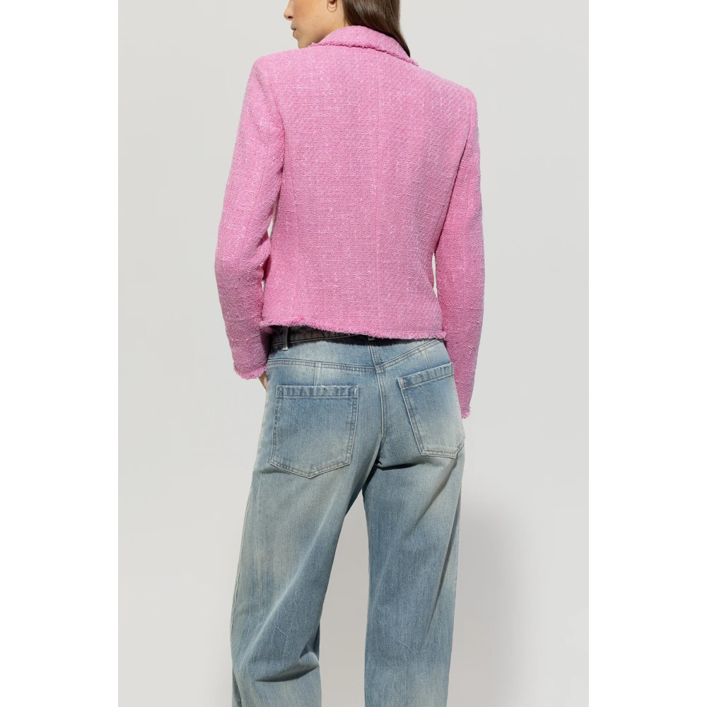 LUISA CERANO Vintage Tweed Blazer met Mal-Tinto Pink Dames