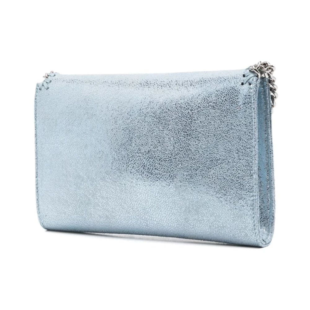 Stella Mccartney Blauwe Metallic Ketting-Schoudertas Blue Dames
