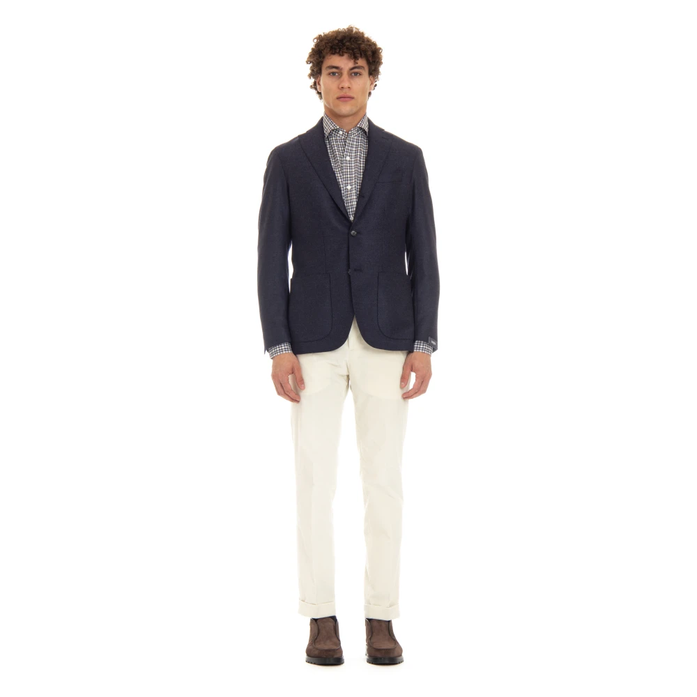 Barba Blauw enkelknoopsjasje drie knopen Blue Heren