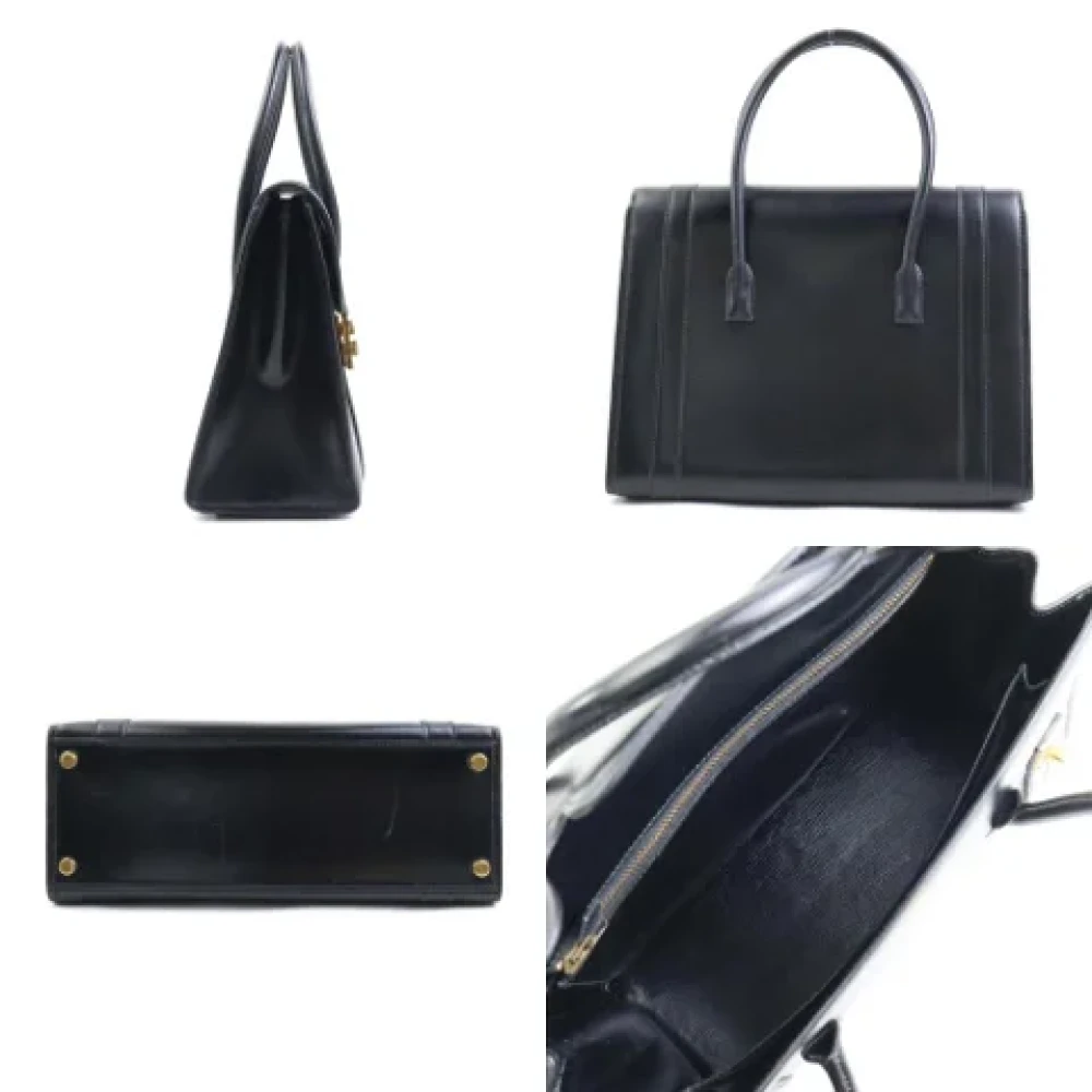 Hermès Vintage Pre-owned Leather handbags Black Dames