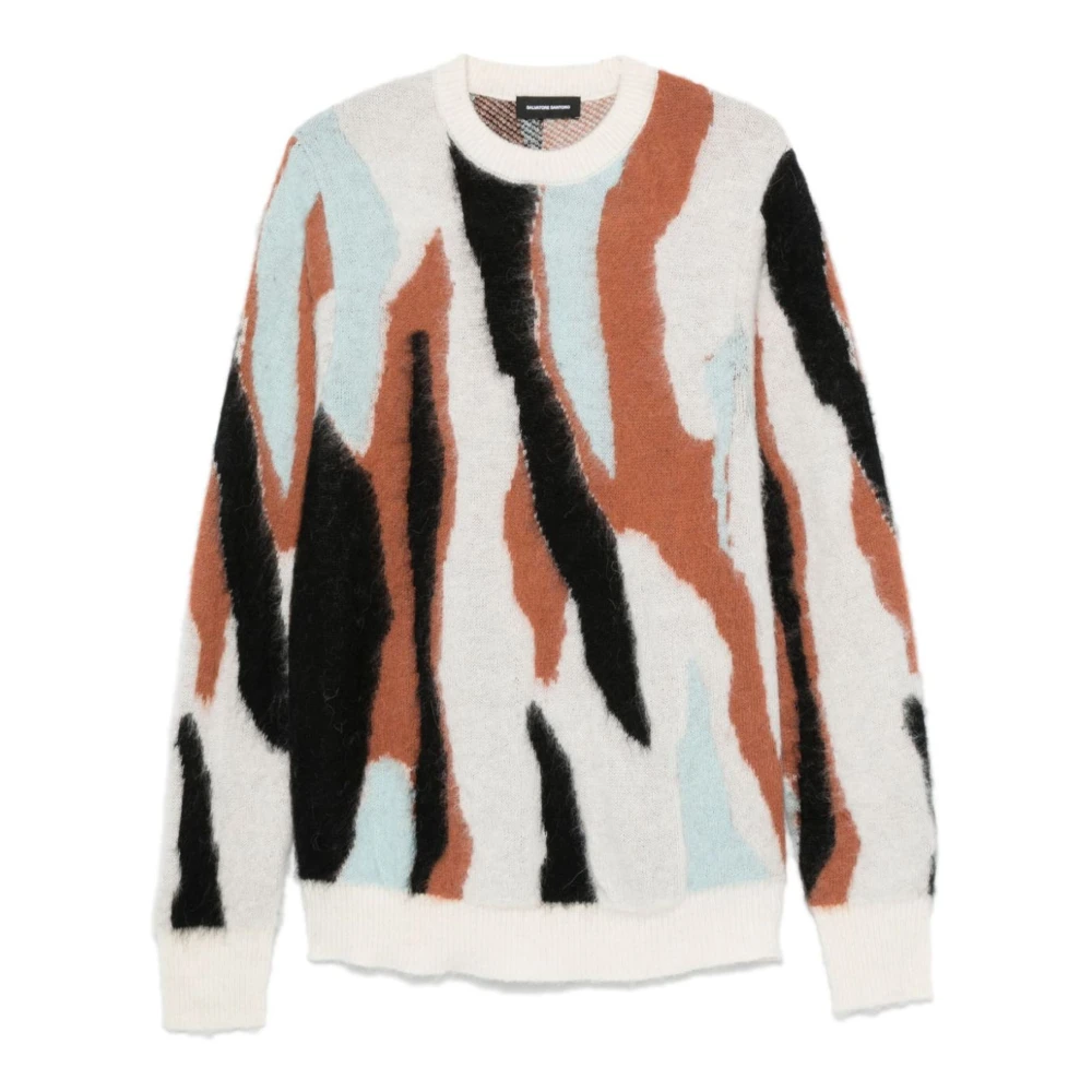 Salvatore Santoro Multicolor Gebreide Trui Abstract Ontwerp Multicolor Heren