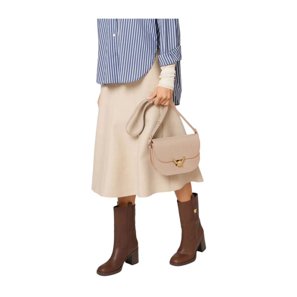 Coccinelle Gestructureerde Boxy Tas met Verfijnde Twist Pink Dames