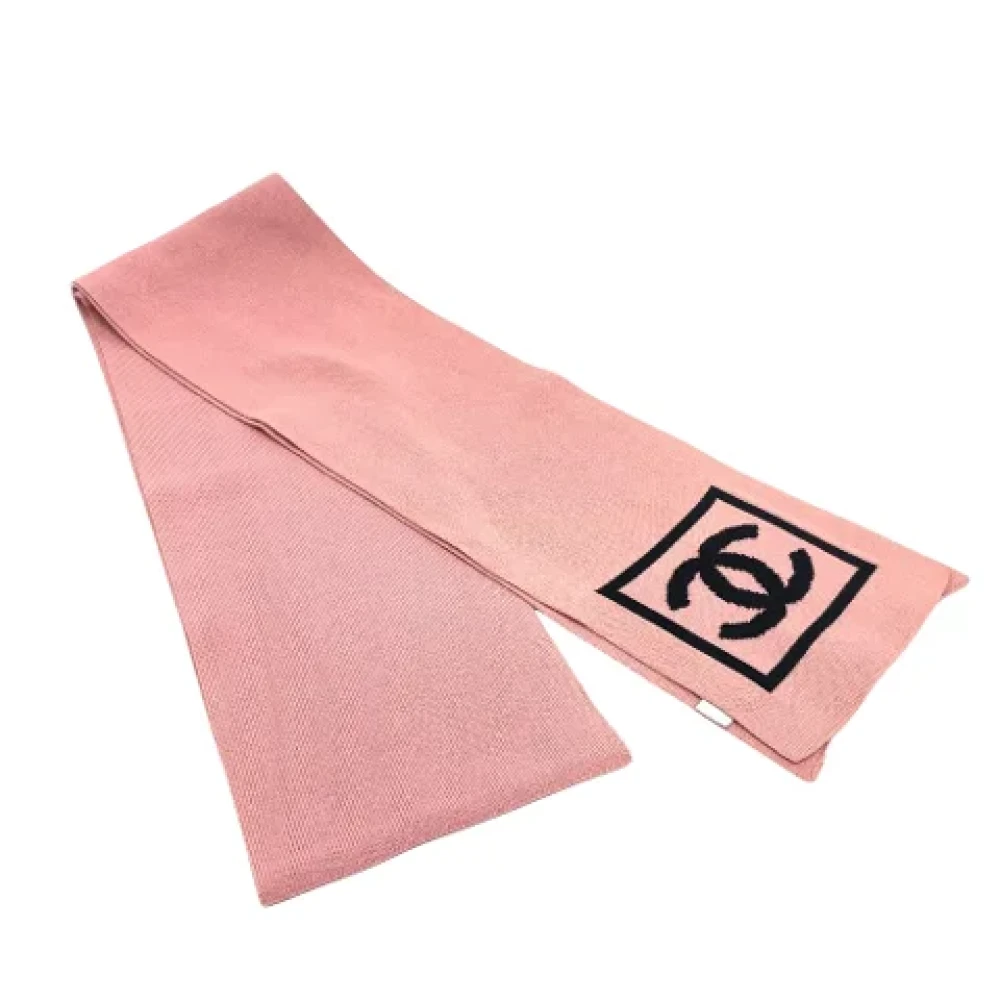 Chanel Vintage Pre-owned Fabric scarves Pink Dames