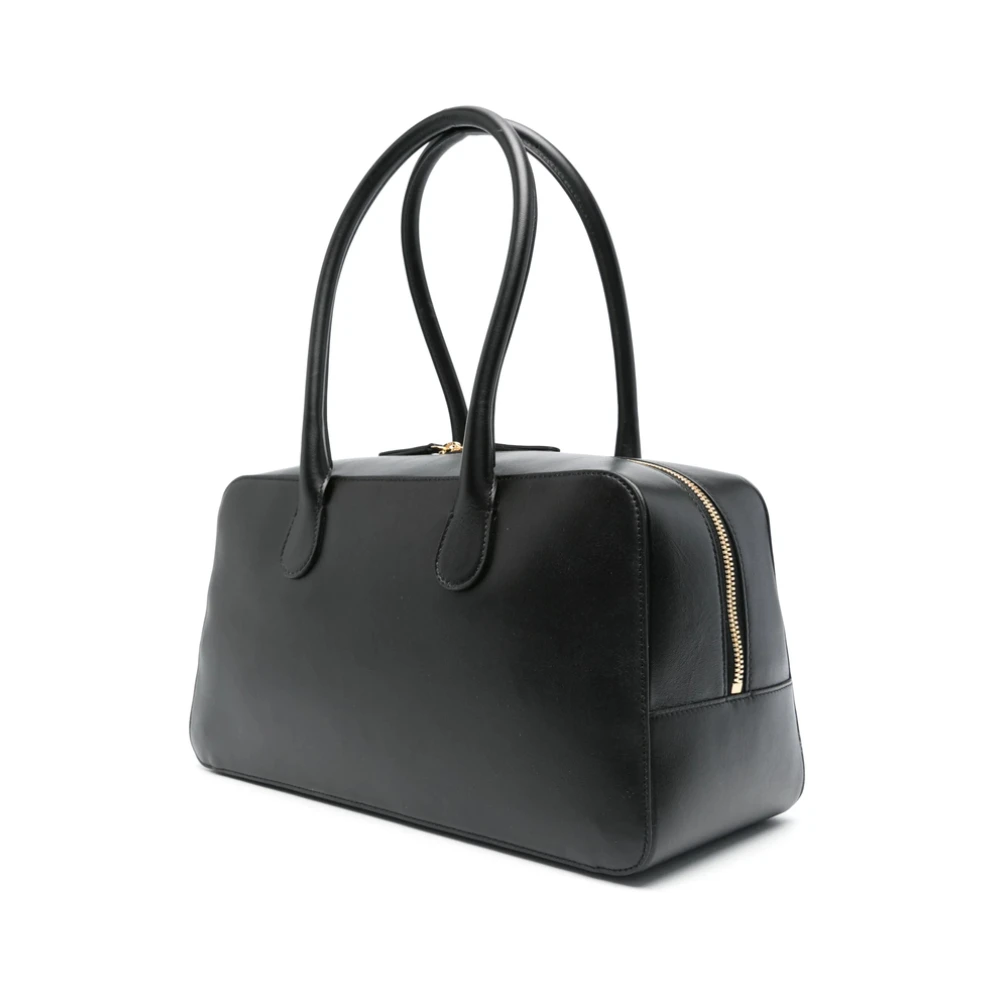 Loulou Studio Zwarte Rits Bovenhandvat Schoudertas Black Dames