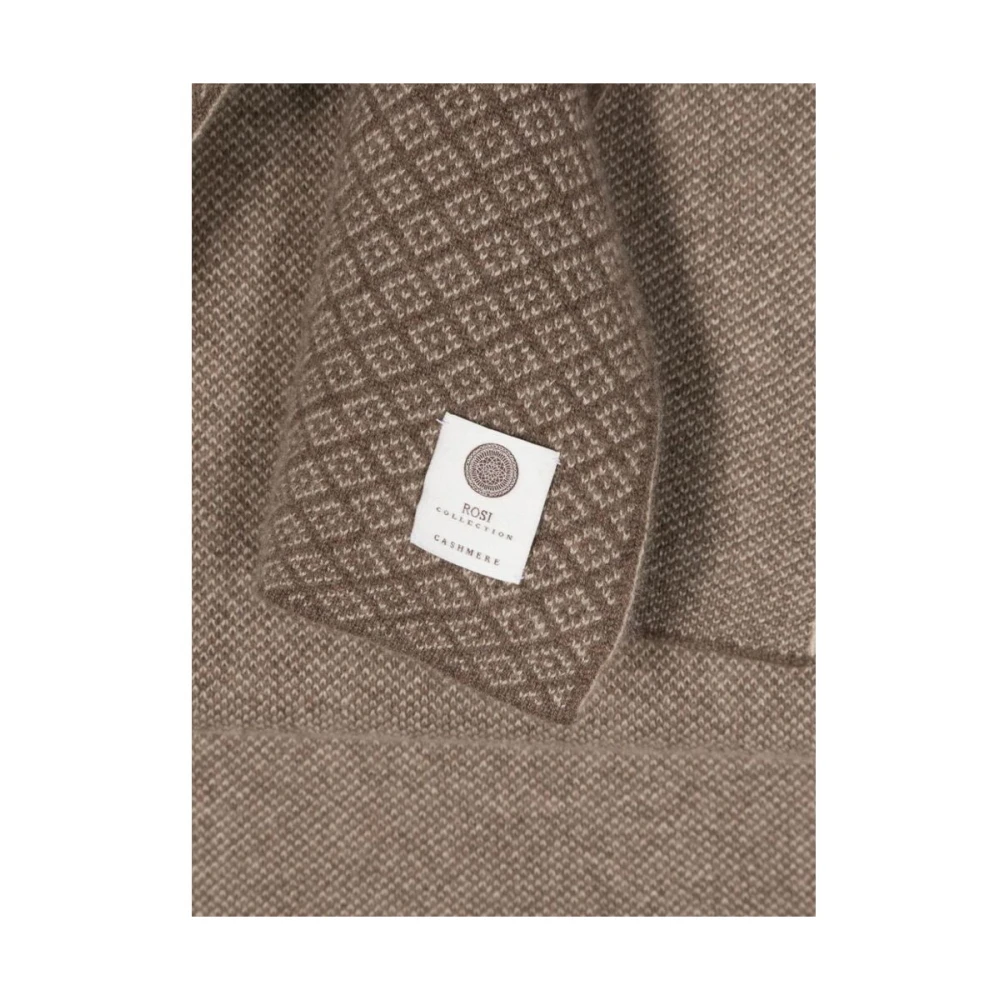 Lady Anne Kameelbruin Cashmere Jacquard Sjaal Brown Heren