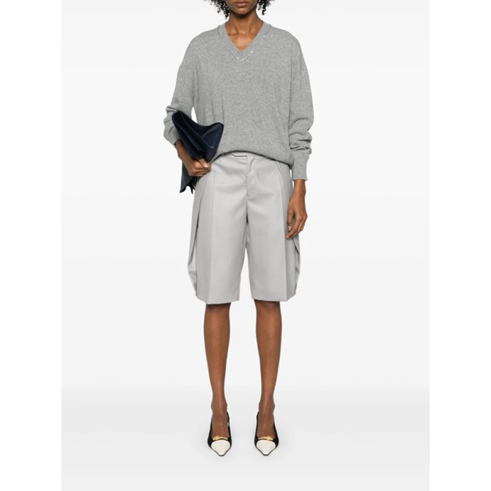 Fabiana Filippi Pailletdetail V-hals Woltrui Gray Dames