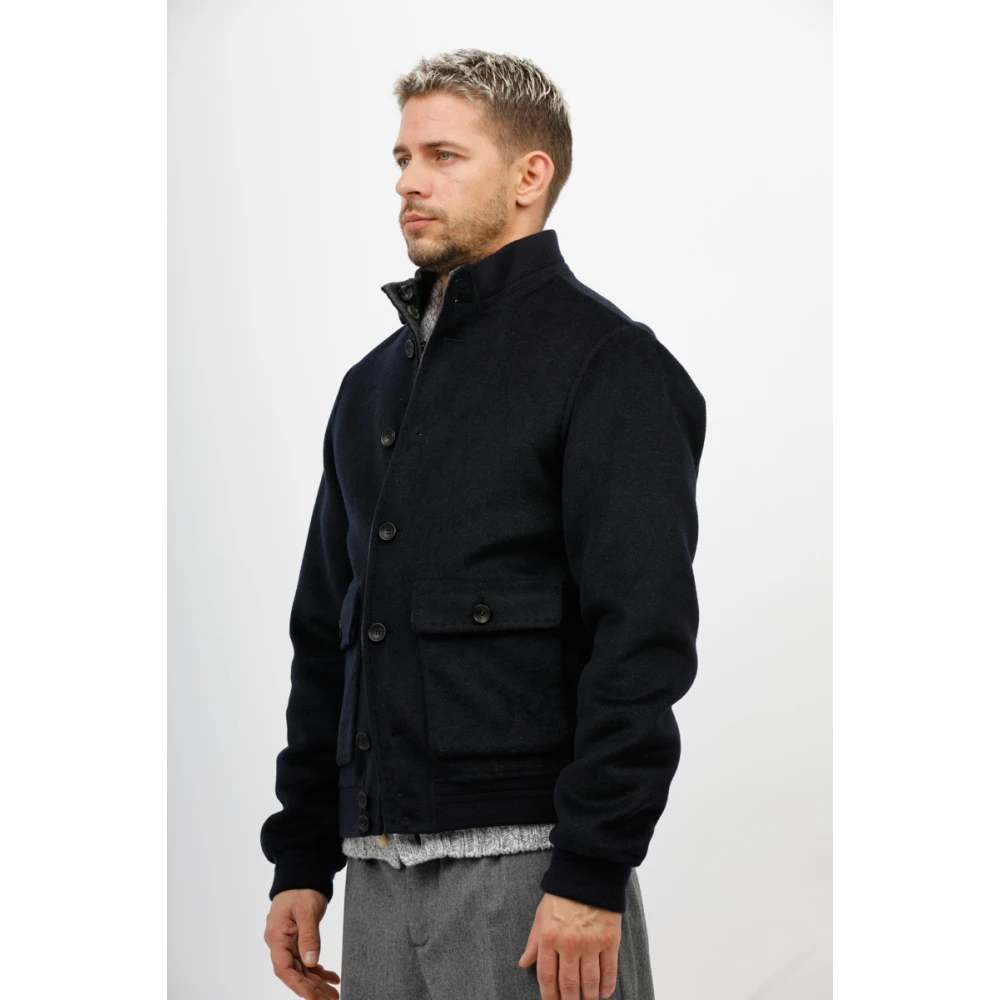 The Jack Leathers Omkeerbare wollen jas Blue Heren