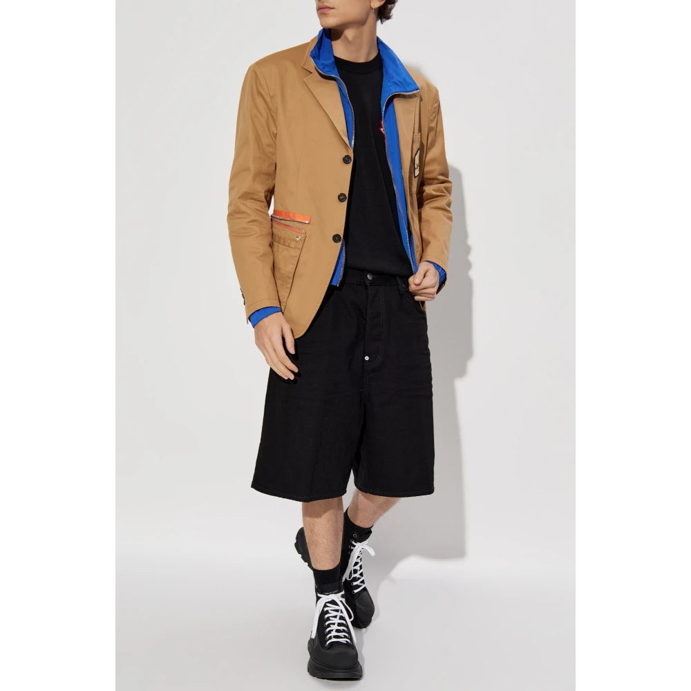 Dsquared2 Katoenen blazer met applicaties Beige Heren