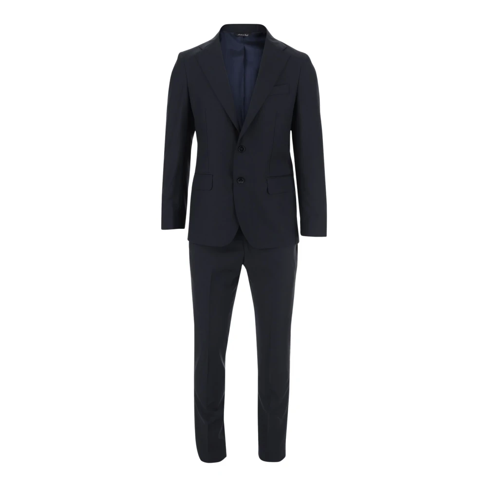 Brian Dales Navy Stoffen Pak met Op Maat Gemaakte Broek Blue Heren