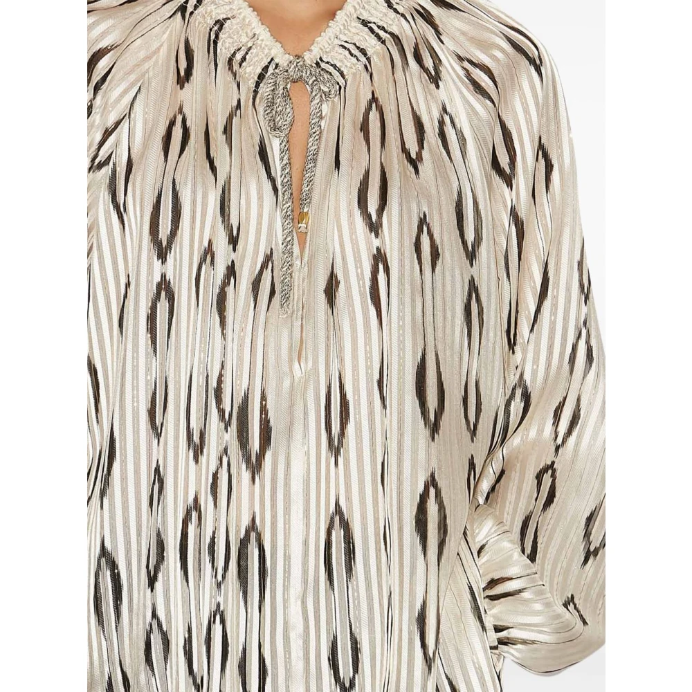 Isabel marant Beige Zijde Metallic Topwear Beige Dames