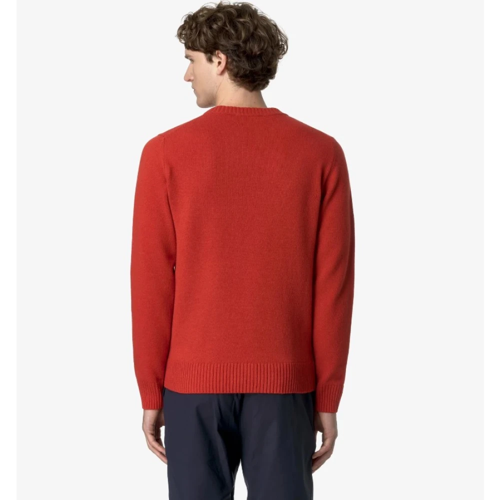 K-way Rode Crewneck Gebreide Trui Red Heren