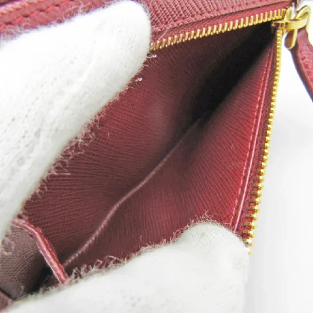Prada Vintage Pre-owned Leather wallets Red Dames