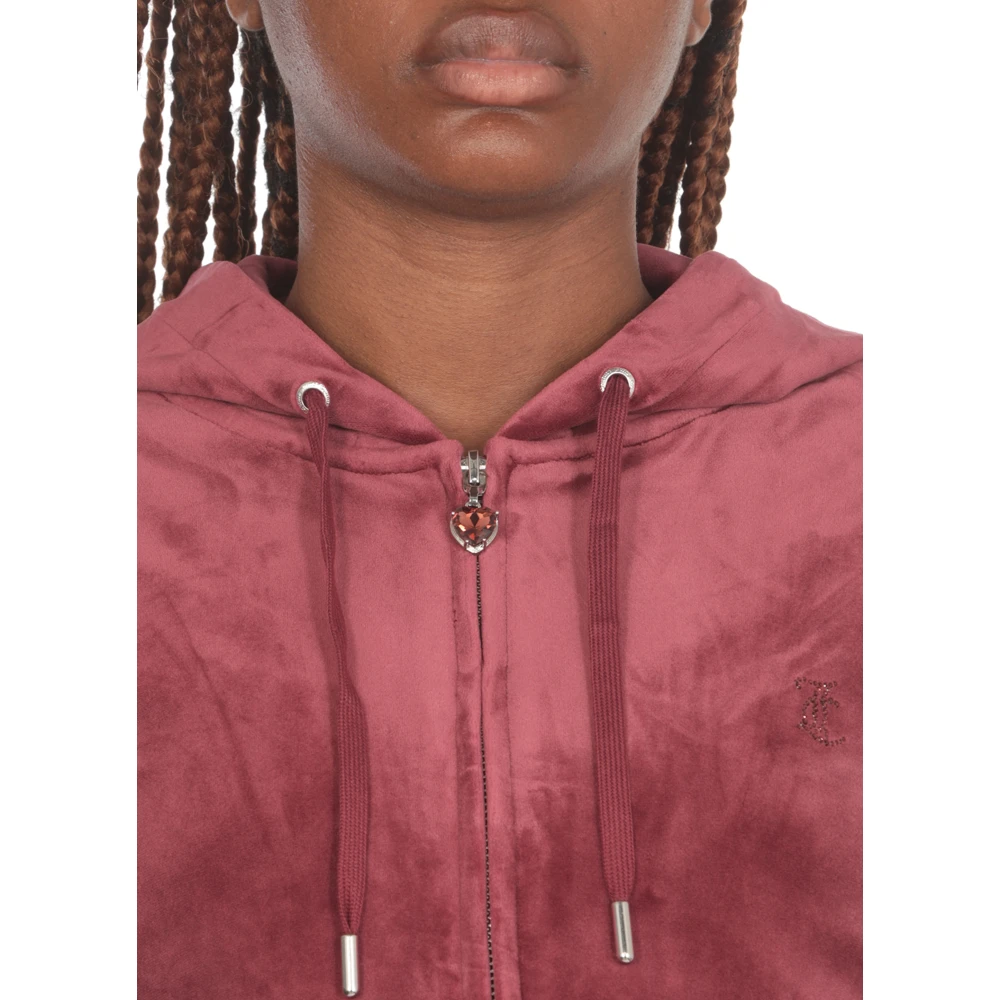 Juicy Couture Bordeaux hoodie met trekkoorden en strass Red Dames