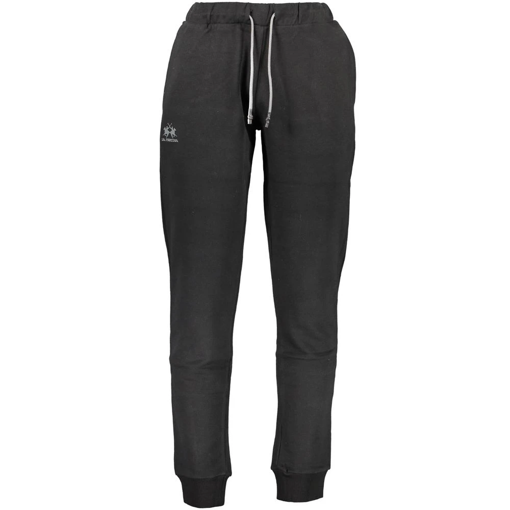 La Martina Black Cotton Sports Trousers With Logo - Male - Sweatpants - Black - 2XL - Trousers