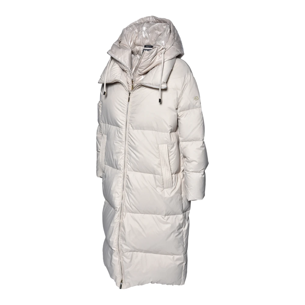 Baldinini Long down jacket in gold nylon Yellow Dames