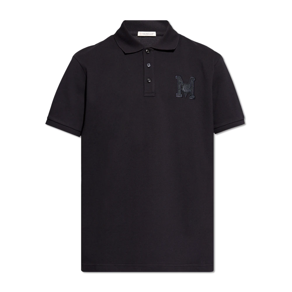 Moncler Klassieke Logo Polo Shirt Blue Heren