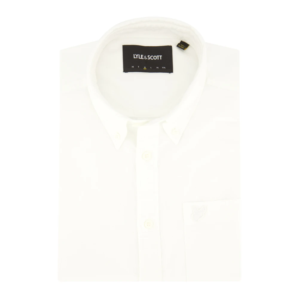 Lyle & Scott Tonal Eagle Oxford Overhemd White Heren