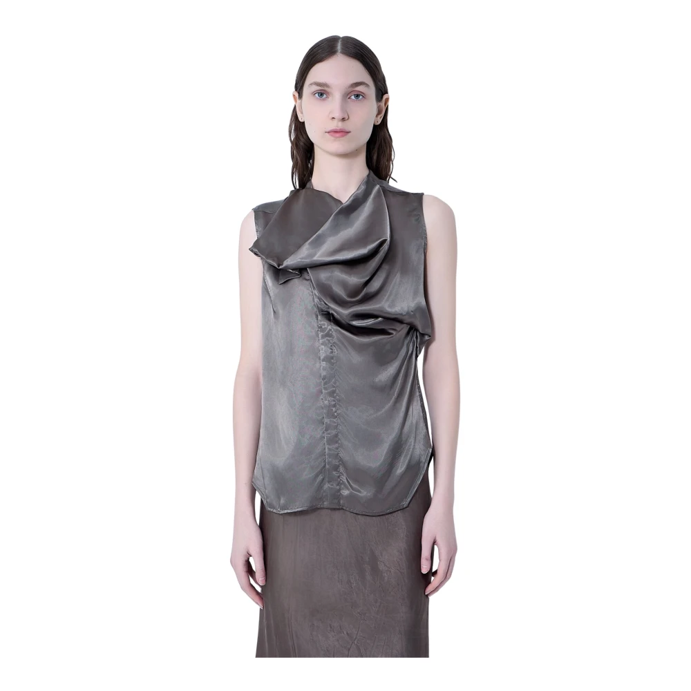 Rick Owens Women's Gray Blouses, Xs, Island Top