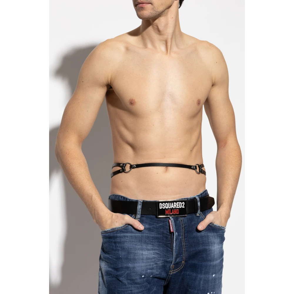 Dsquared2 Leren riem Black Heren