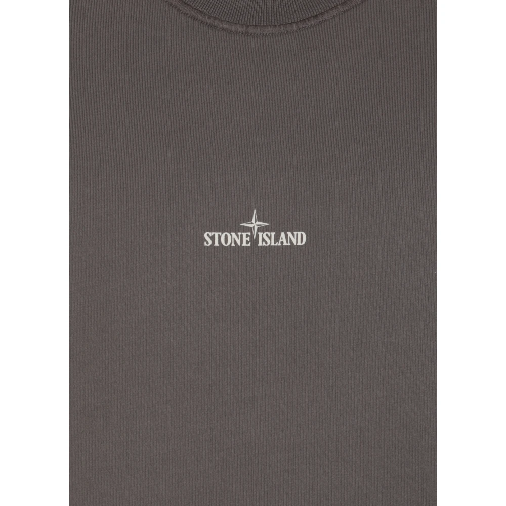 Stone Island Grijze Katoenen Sweatshirt met Logoprint Gray Heren