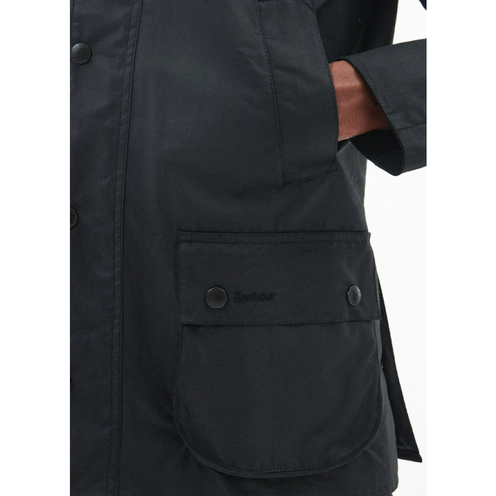 Barbour Zwarte Gewaxte Katoenen Winterjas Black Heren