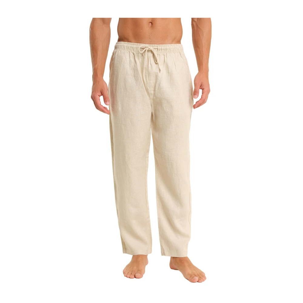 Peninsula Italiaanse Linnen Pantalaccio Beige Heren