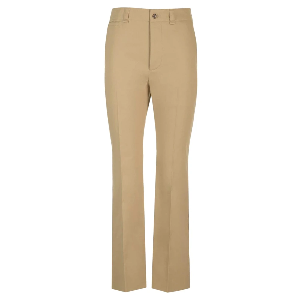 Saint Laurent Drill Broek Beige Dames