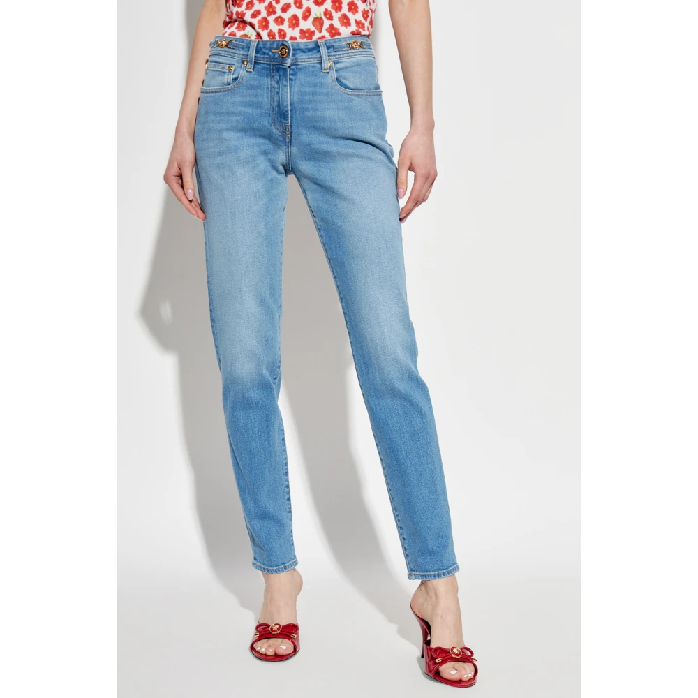 Versace Jeans met toelopende pijpen Blue Dames