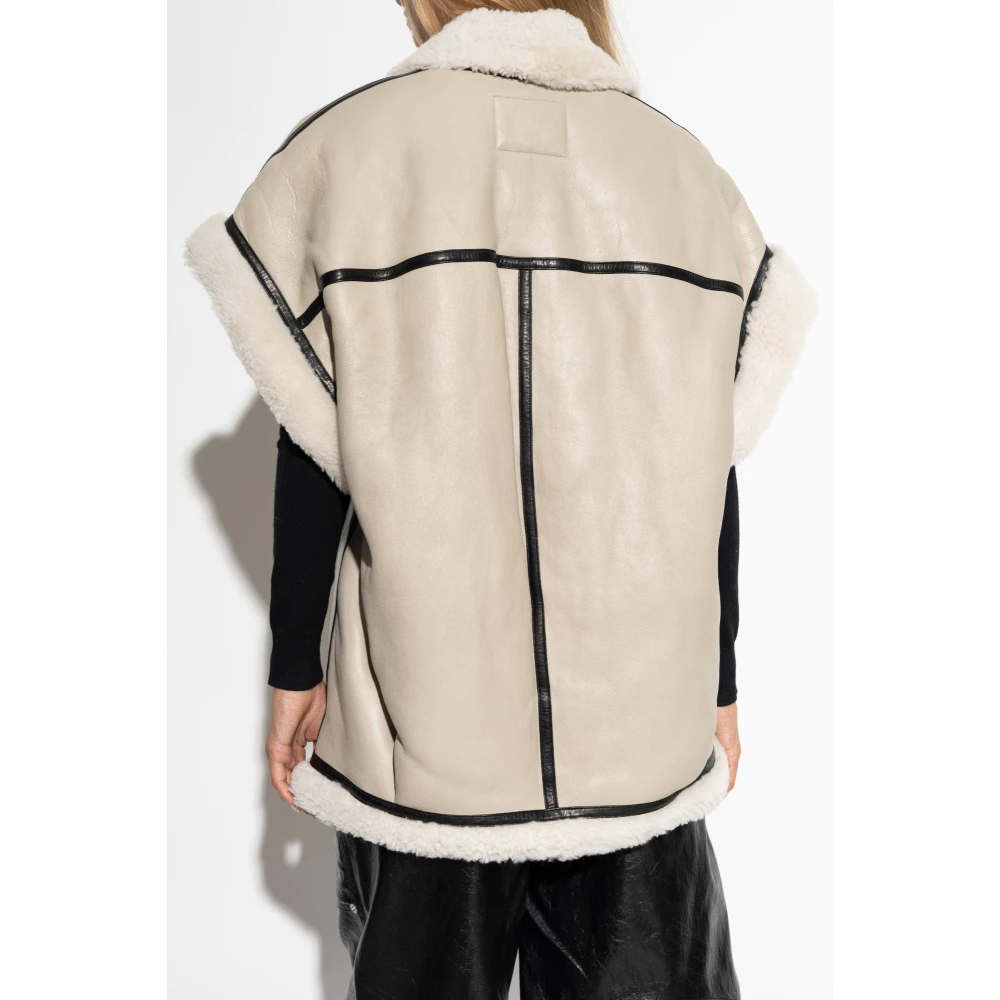 Isabel marant Leren vest Medilia Beige Dames
