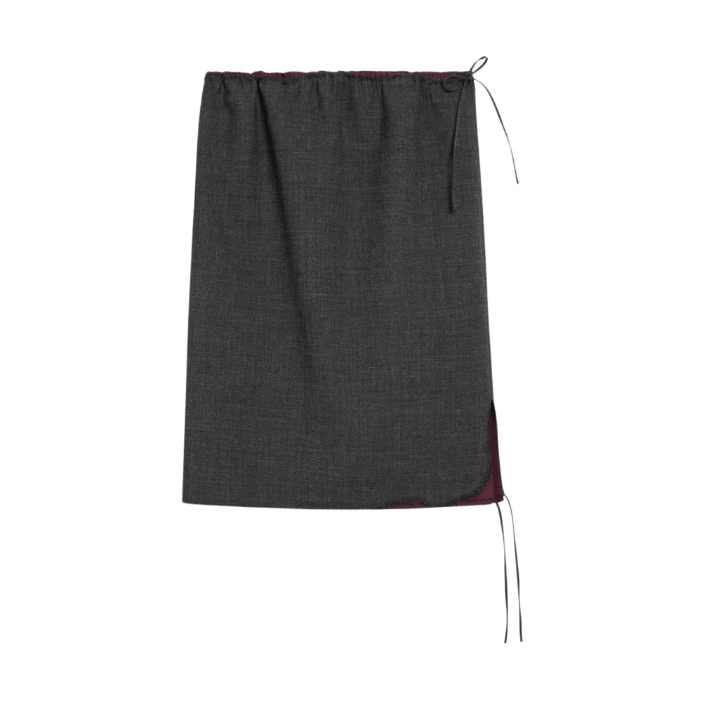 Prada Midi Skirt - Female - Midi Skirts - Gray - M - Skirts