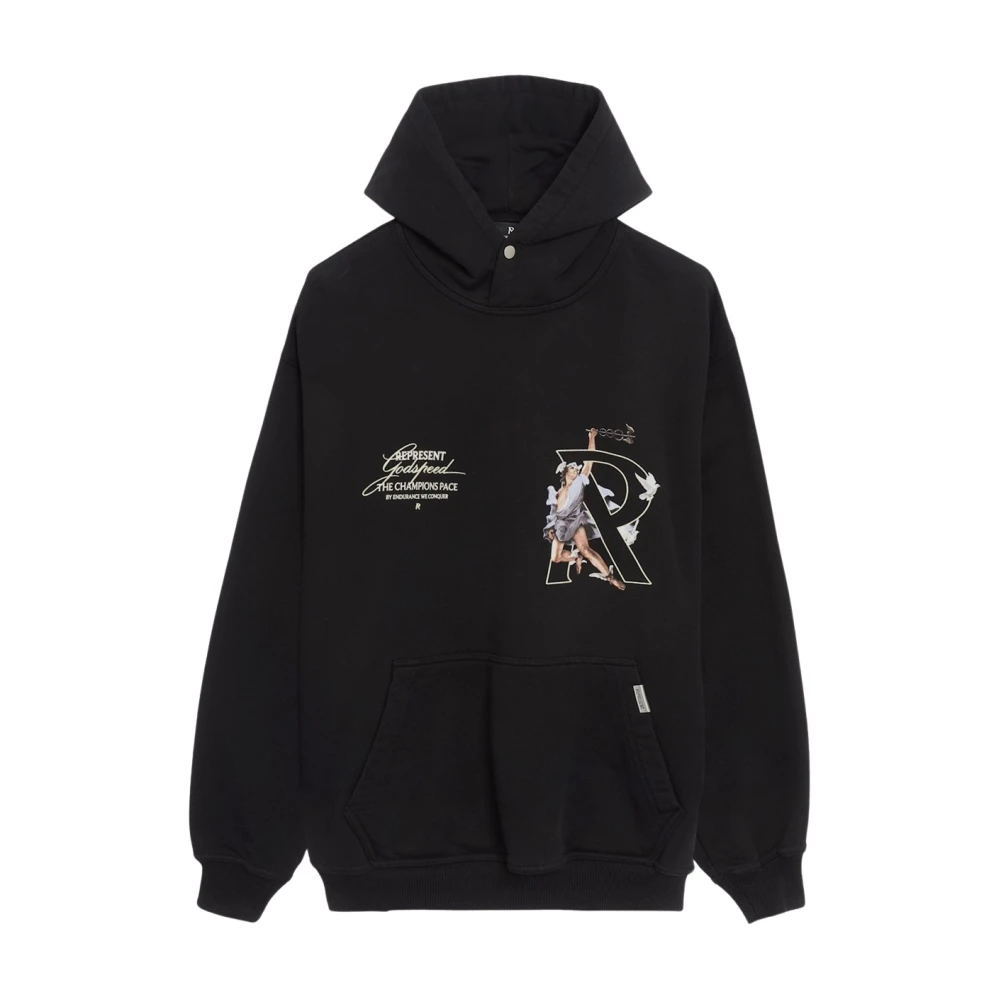 Represent Katoenen Hoodie met Print Black Heren
