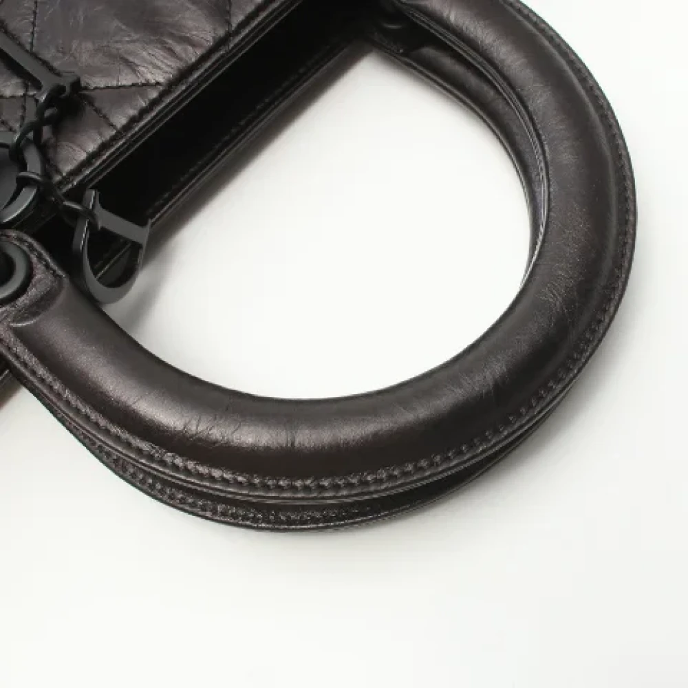 Dior Vintage Pre-owned Leather handbags Black Dames