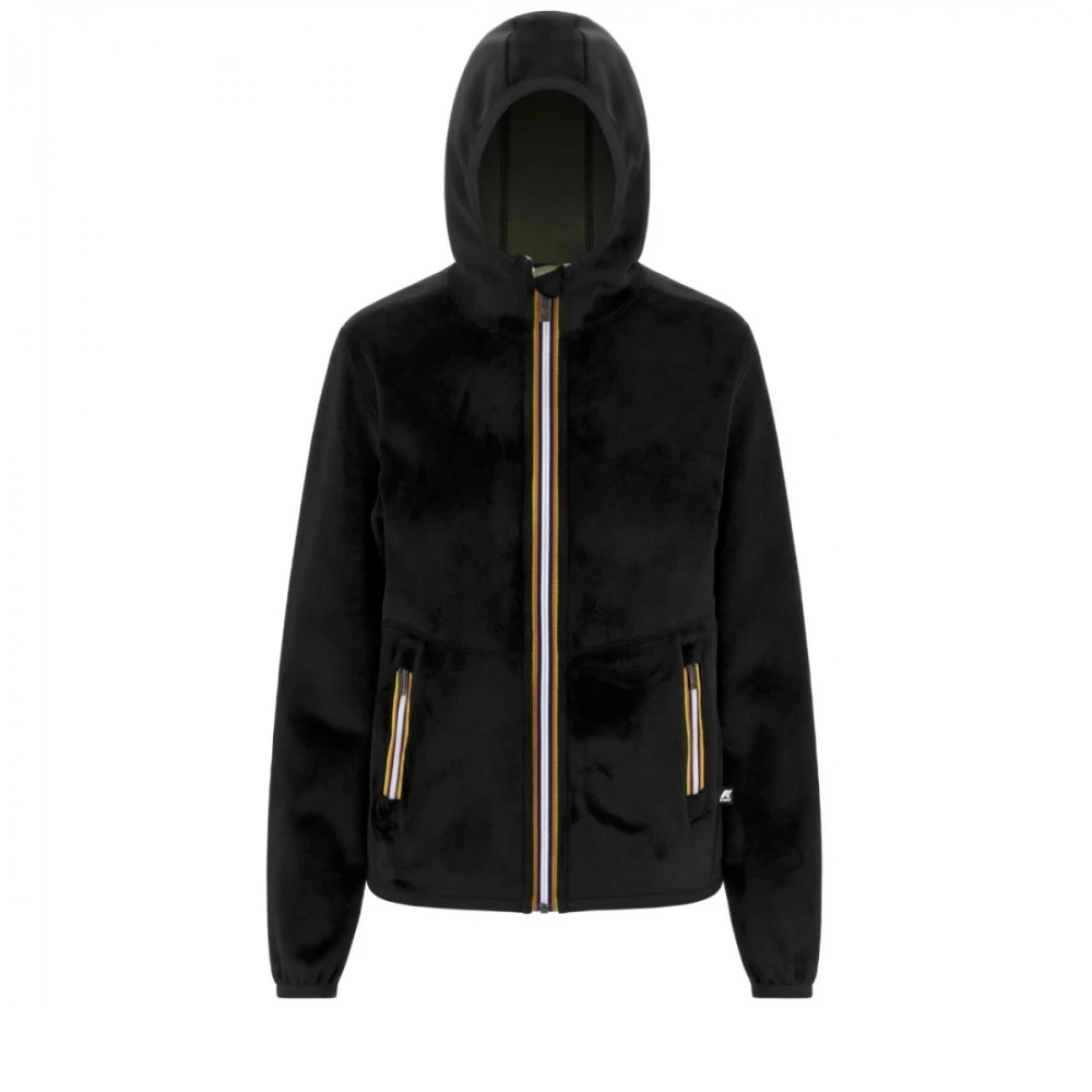 K-way Velour Polar Double Black Green Sweatshirt Black Dames