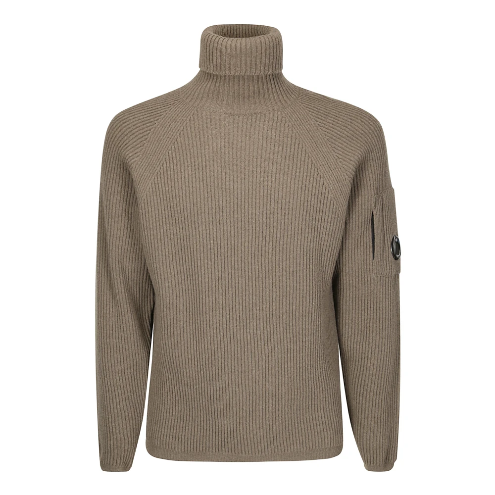 C.P. Company Ribgebreide Coltrui met Logomouw Brown Heren