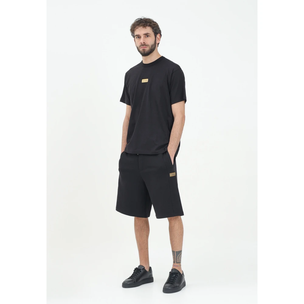 Versace Jeans Couture Zwarte sportieve shorts met institutioneel logo Black Heren