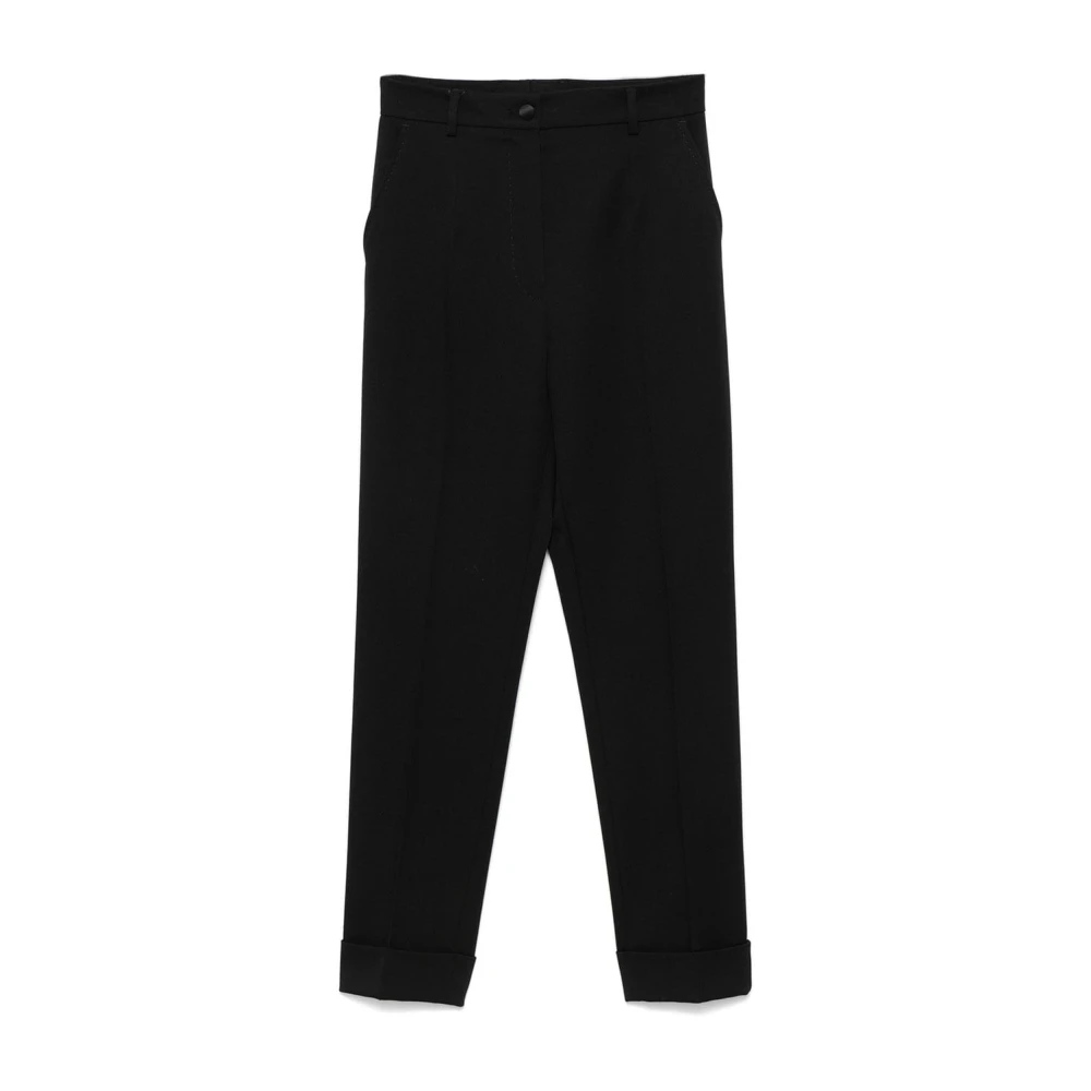 Dolce & Gabbana Women's Black Cropped Trousers,, Casual Slim Fit Trousers Small