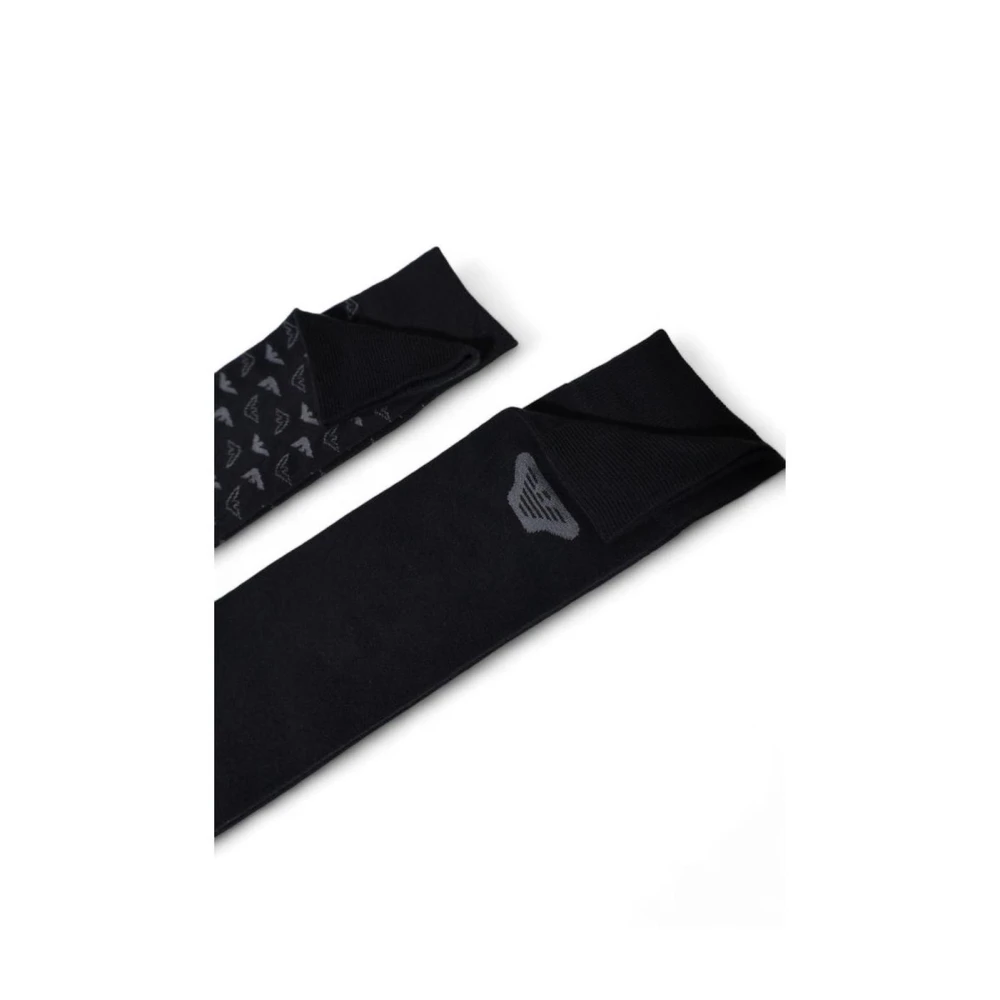 Emporio Armani Adelaar Logo Stijl Katoenen Sokken Black Heren
