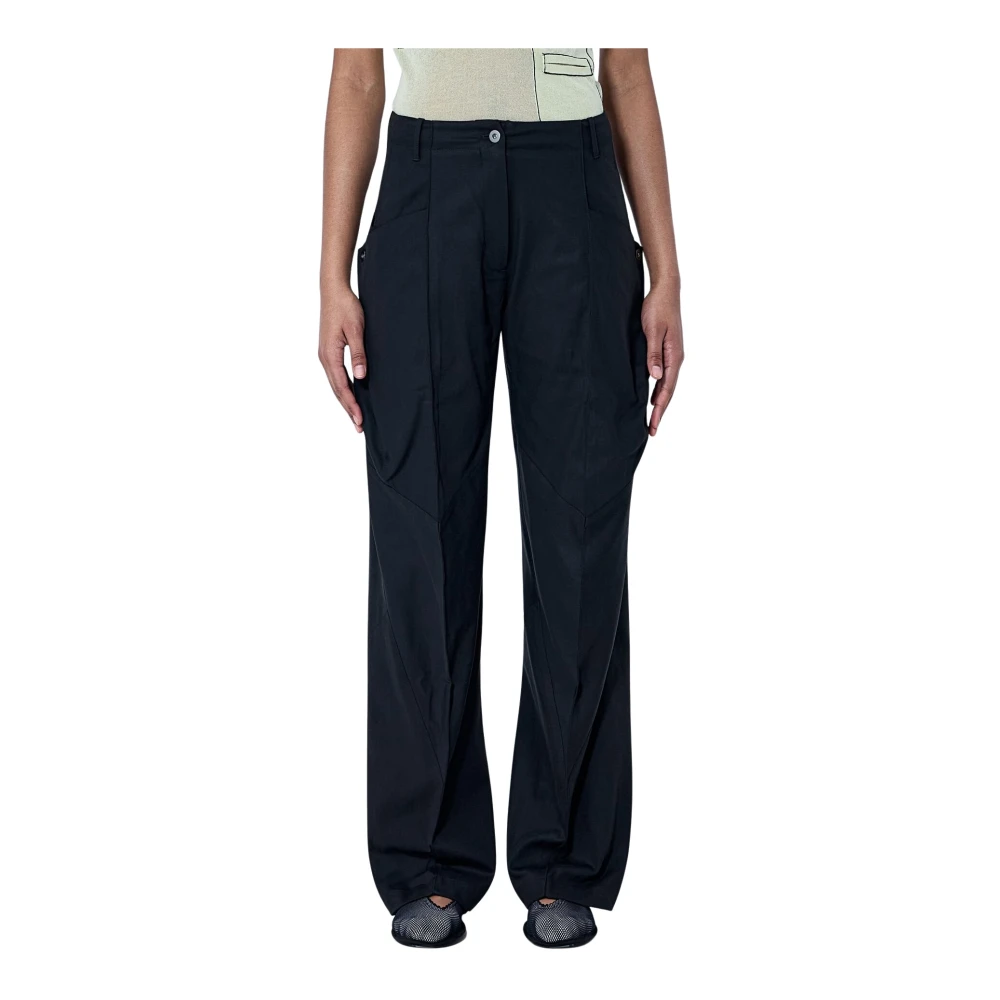 Kiko Kostadinov Women's Black Centennial Trousers - Wide Trousers - Xs - Trousers