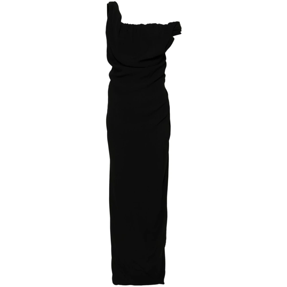 Vivienne Westwood Zwarte Maxi Jurk met Geplooide Details Black Dames