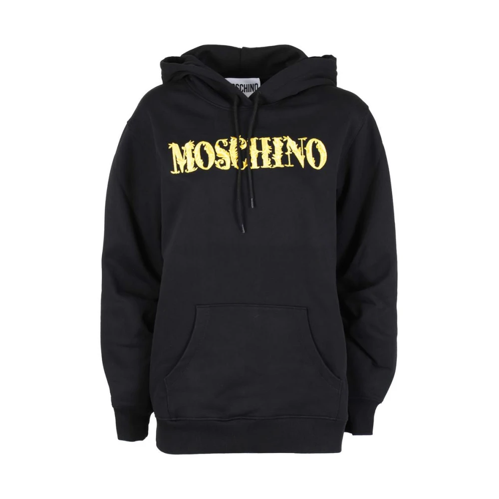 Moschino Gothic Logo Hoodie Black Dames