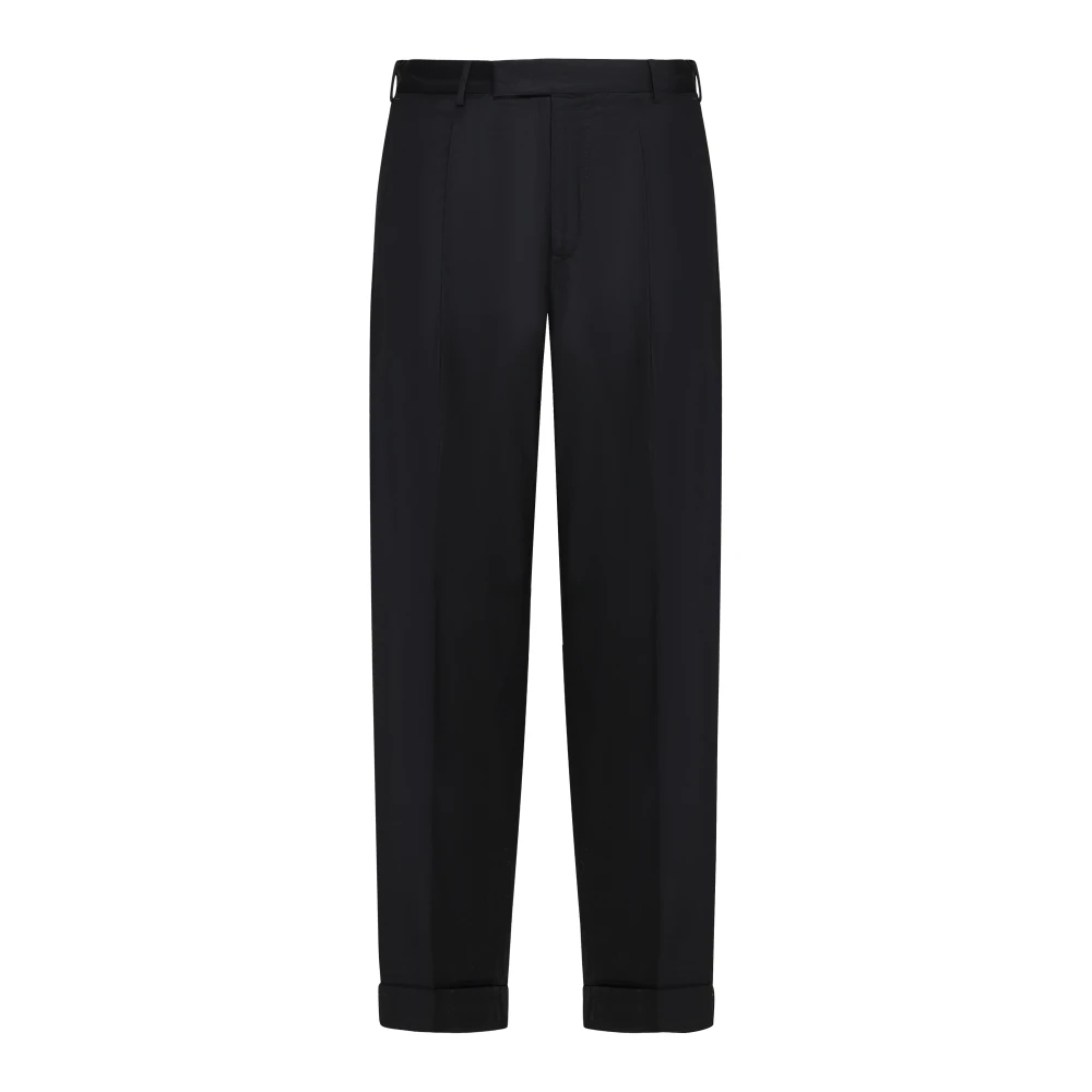 PT Torino Zwarte Broek met Wijde Pijpen Black Heren