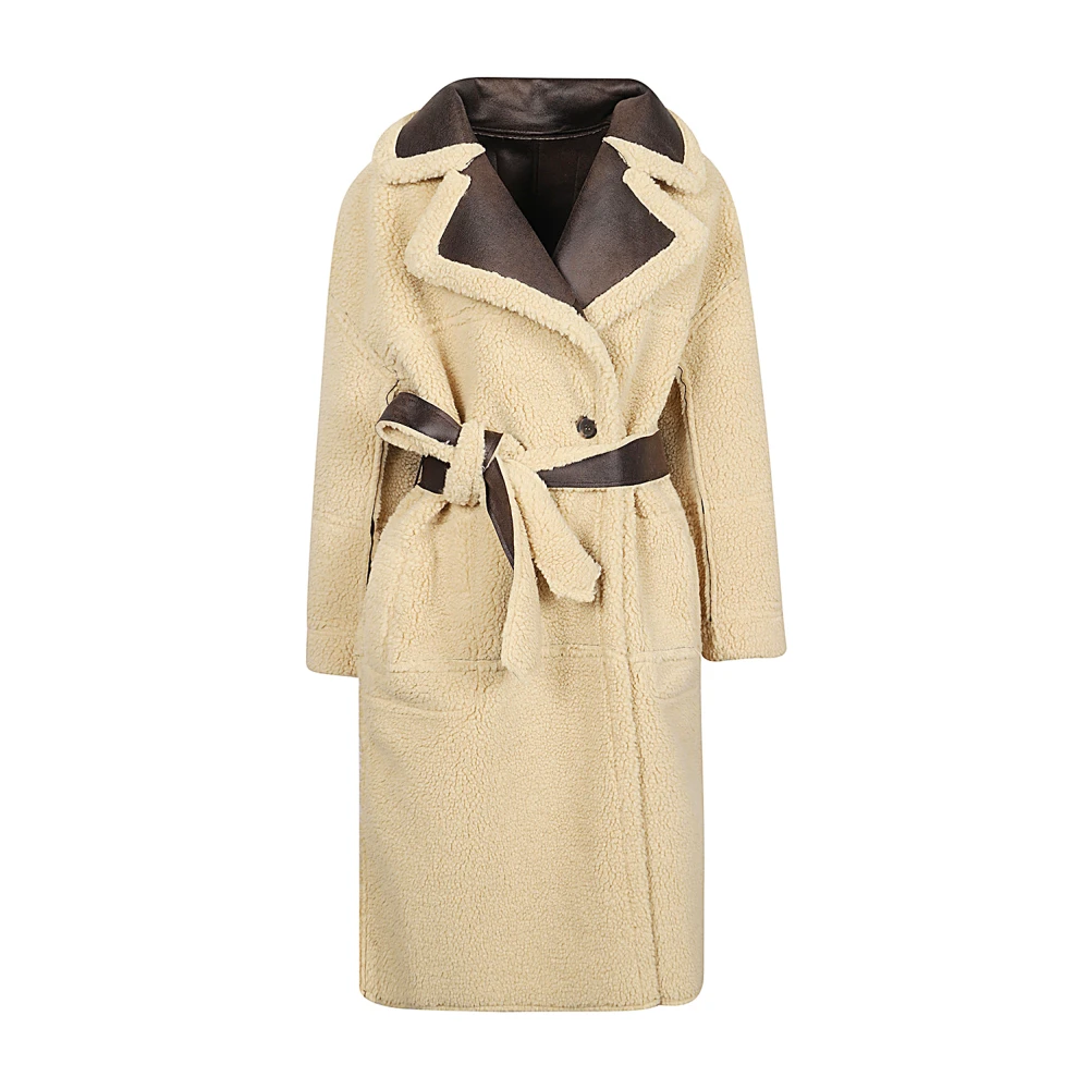 OOF Wear Omkeerbare Eco Shearling Polyester Jas Bruin Brown Dames