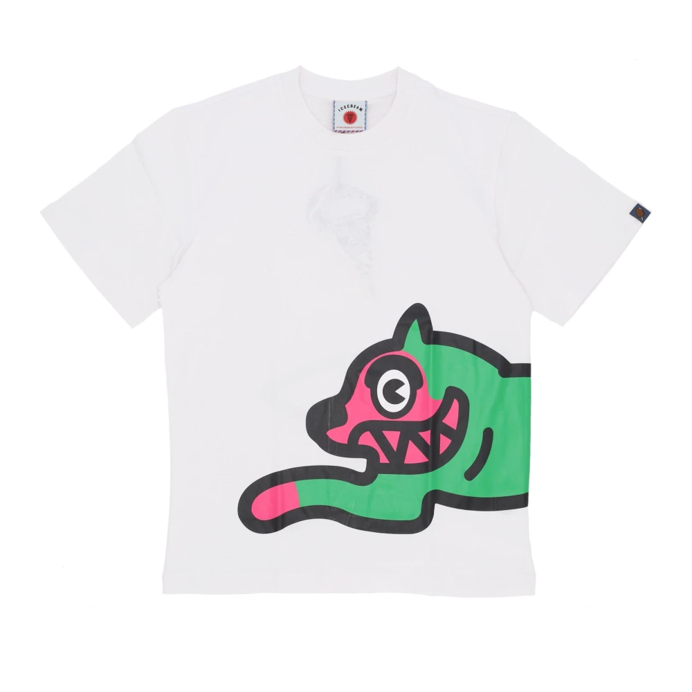 Icecream Men's White Running Dog Tee Cotton T-Shirt