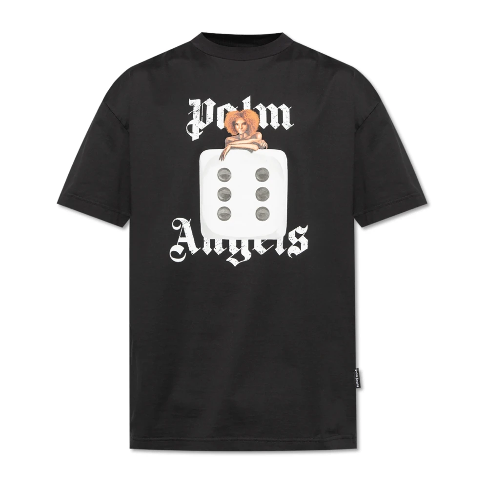 Palm Angels T-shirt met print Black Heren