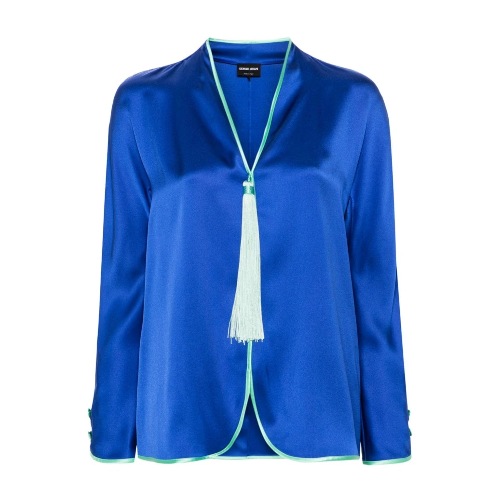 Giorgio Armani Elegante Overhemden Collectie Blue Dames