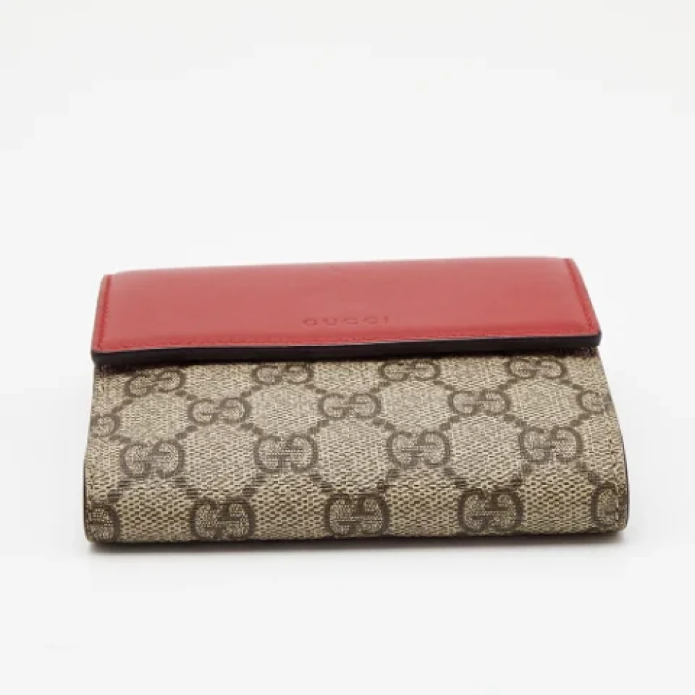Gucci Vintage Pre-owned Coated canvas wallets Red Dames