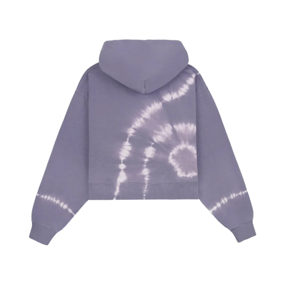 Sporty & Rich Paarse Emblem Cropped Hoodie Purple Dames