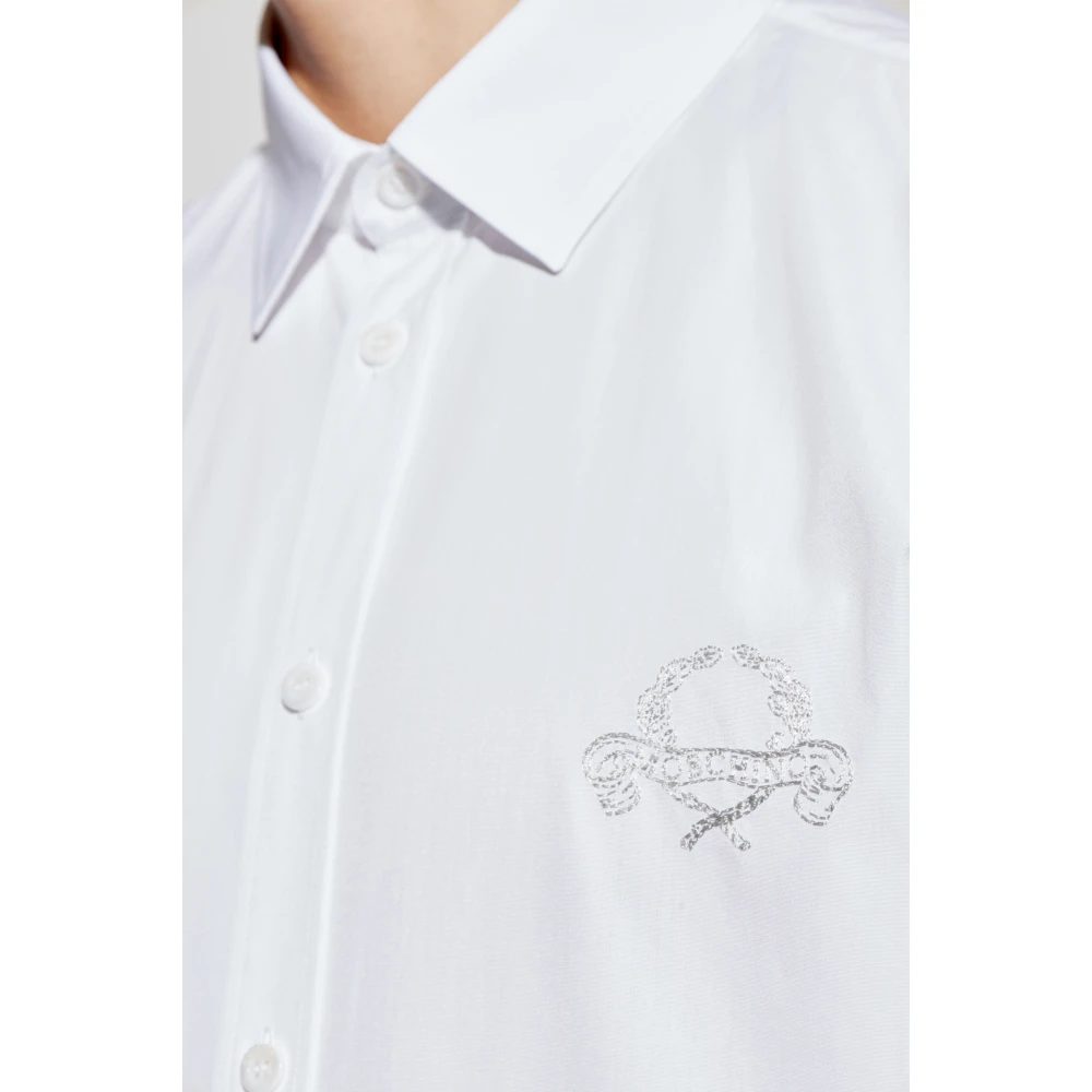 Moschino Katoenen shirt met geborduurd logo White Heren